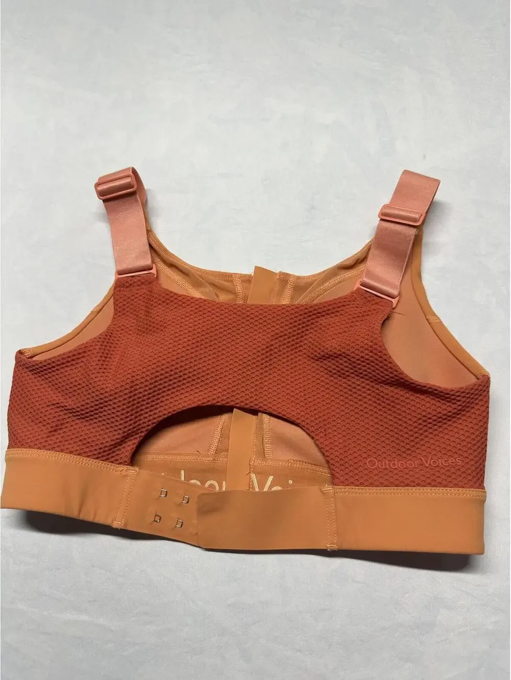 Outdoor Voices Powerhouse Zip Front Sports Bra - Orange - S/M